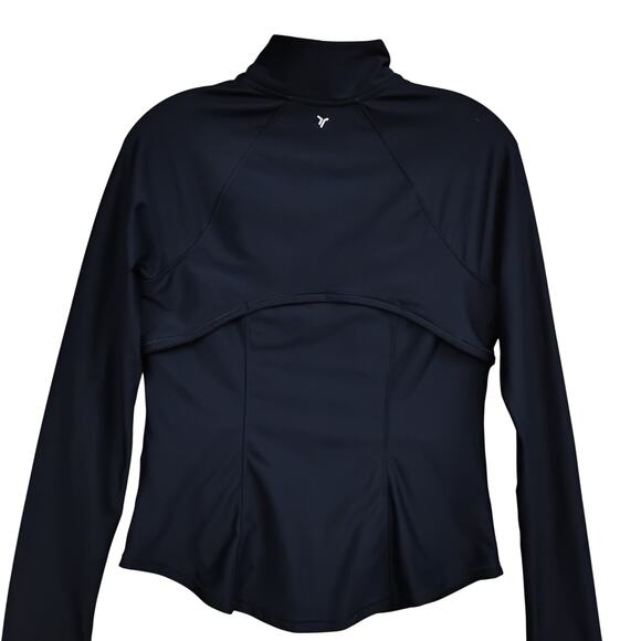 Old Navy Active Powersoft Sweatshirt Full Zip Small Navy GoDry Mock Neck Pockers - Picture 9 of 16